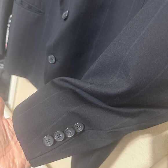 Vintage Nino Cerruti Navy Blazer Union Made USA suit jacket Mens 44R sport coat - Picture 3 of 7